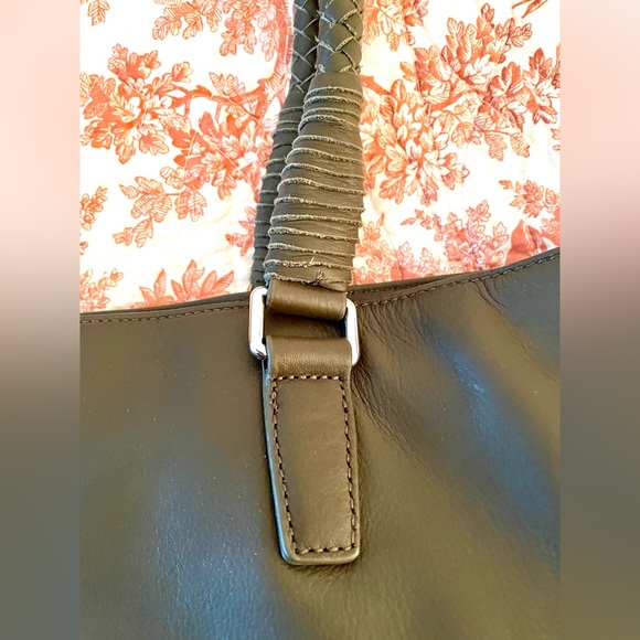 MARGOT Dark Olive Green Soft Leather Tote - Picture 8 of 11